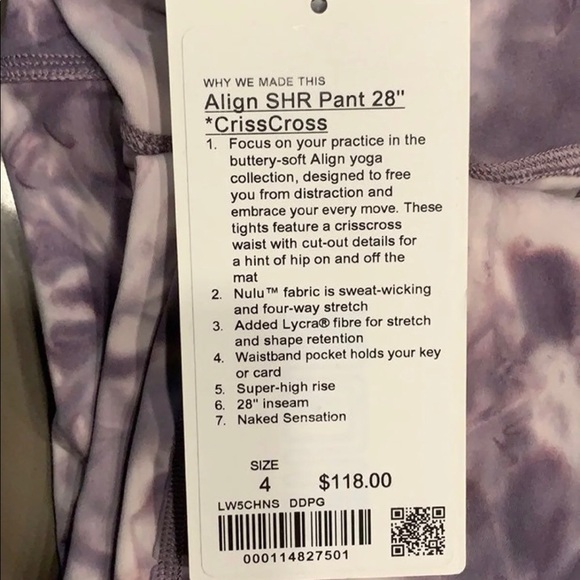 Lululemon leggings size 4 Criss Cross Align 28 - Picture 6 of 6